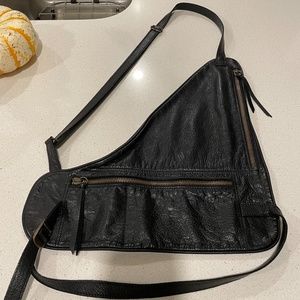 MM6 Martin Margiela Black Leather Sling Pack Belt Bag